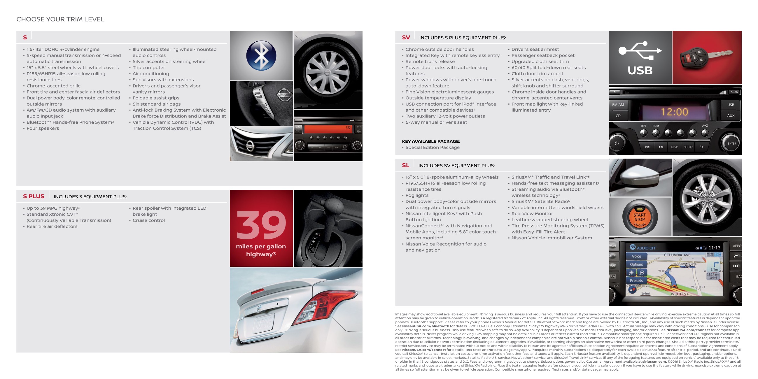 2017 Nissan Versa Sedan Brochure Page 4